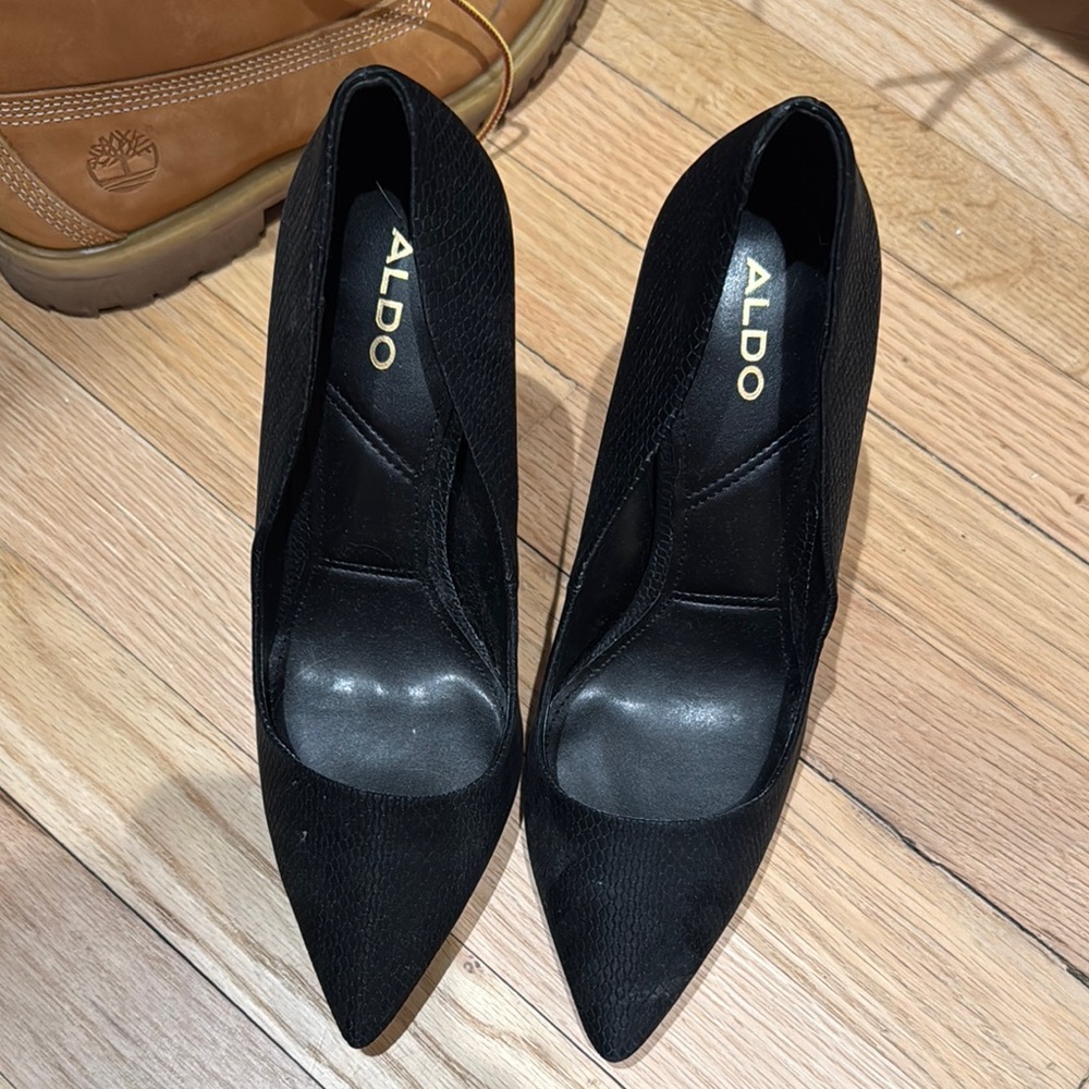 Aldo Black Stiletto Heels with Pointed Toe